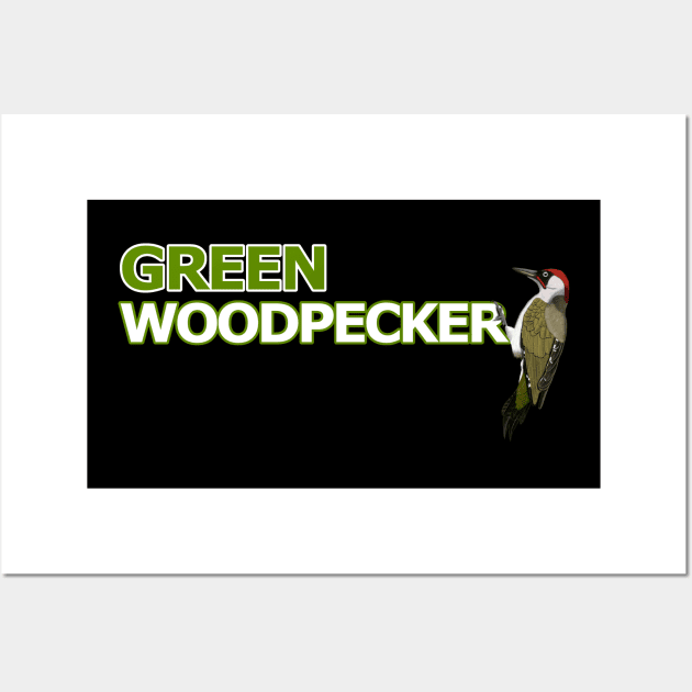jz.birds Green Woodpecker Bird Watching Design Wall Art by jzbirds